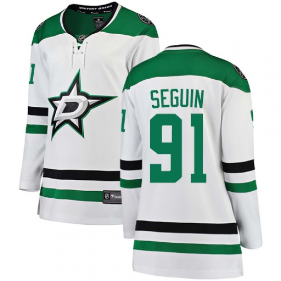 Women's Dallas Stars #91 Tyler Seguin Authentic White Away Fanatics Branded Breakaway NHL Jersey