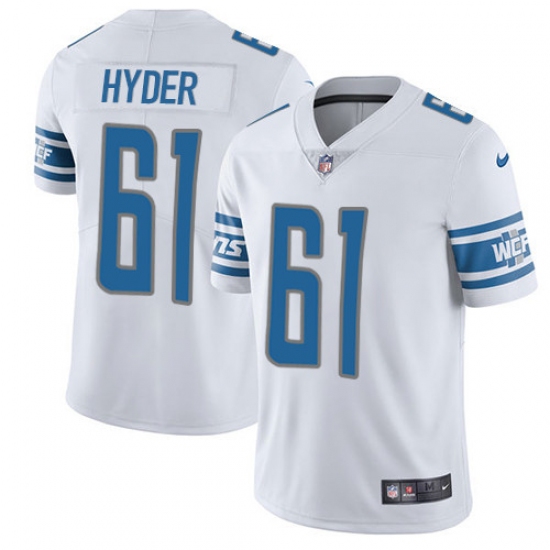 Men's Nike Detroit Lions #61 Kerry Hyder Elite White NFL Jersey - Ujersey