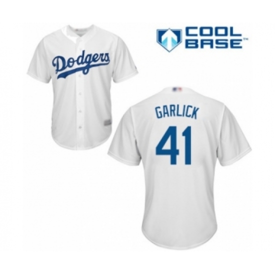 Youth Los Angeles Dodgers #41 Kyle Garlick Authentic White Home Cool Base Baseball Player Jersey - Ujersey