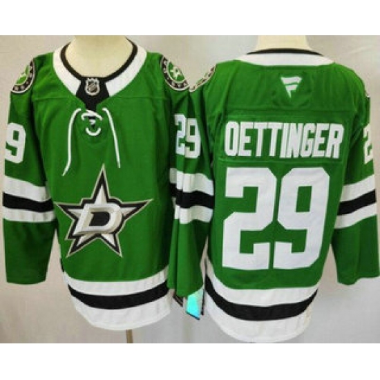 Men's Dallas Stars #29 Jake Oettinger Green Authentic Jersey - Ujersey