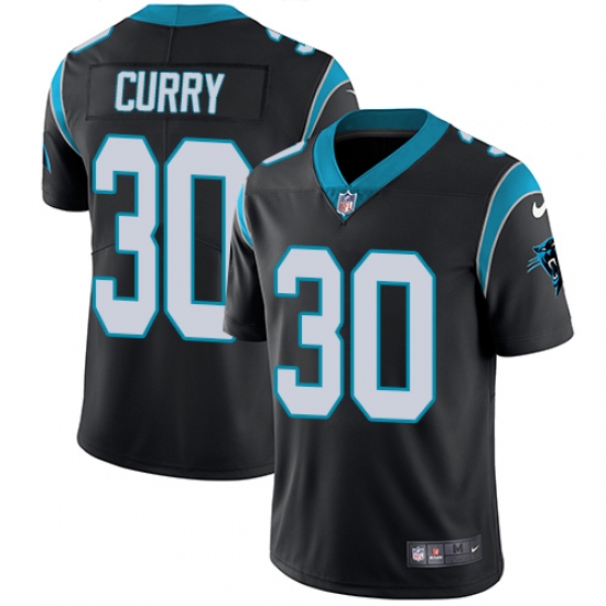 Men's Nike Carolina Panthers #30 Stephen Curry Black Team Color Vapor Untouchable Limited Player NFL Jersey - Ujersey