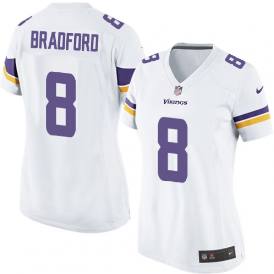 Women's Nike Minnesota Vikings #8 Sam Bradford Game White NFL Jersey - Ujersey