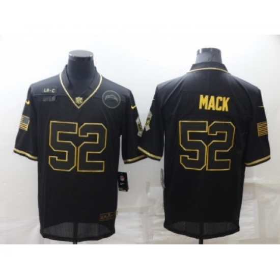 Men's Los Angeles Chargers #52 Khalil Mack Black Gold Salute To Service Limited Stitched Jersey - Ujersey