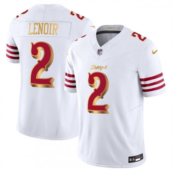 Men's San Francisco 49ers #2 Deommodore Lenoir White Gold 2025 F.U.S.E. “Rivalries” Vapor Limited Football Stitched Jersey - Ujersey