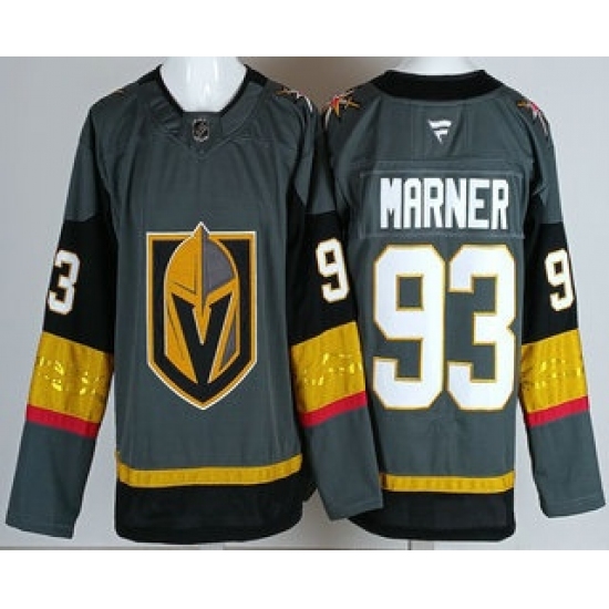 Men's Vegas Golden Knights #93 Mitch Marner Gray Authentic Jersey - Ujersey