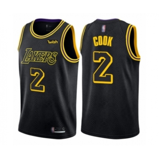 Men's Los Angeles Lakers #2 Quinn Cook Authentic Black City Edition Basketball Jersey - Ujersey