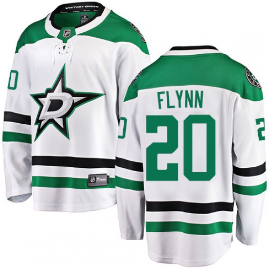Men's Dallas Stars #20 Brian Flynn Authentic White Away Fanatics Branded Breakaway NHL Jersey - Ujersey