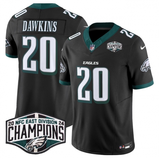 Men's Philadelphia Eagles #20 Brian Dawkins Black 2024 New NFC East Champions F.U.S.E. Vapor Untouchable Limited Stitched Football Jersey - Ujersey