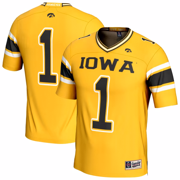 Youth GameDay Greats Gold Iowa Hawkeyes Lightweight Collegiate Football Fashion Jersey