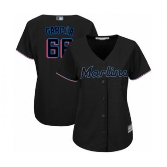 Women's Miami Marlins #66 Jarlin Garcia Authentic Black Alternate 2 Cool Base Baseball Player Jersey