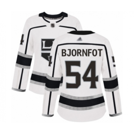 Women's Los Angeles Kings #54 Tobias Bjornfot Authentic White Away Hockey Jersey - Ujersey