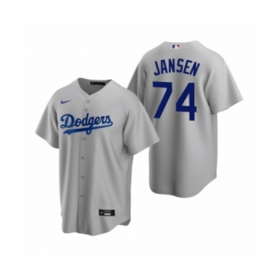Men's Los Angeles Dodgers #74 Kenley Jansen Nike Gray Replica Alternate Jersey