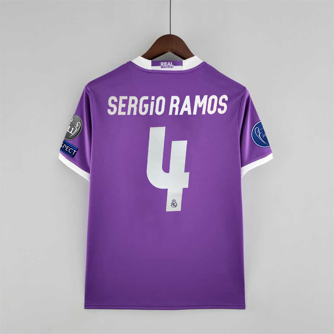 SERGIO RAMOS #4 Real Madrid Retro Jersey Away Soccer Shirt 2016/17 - Ujersey NHL
