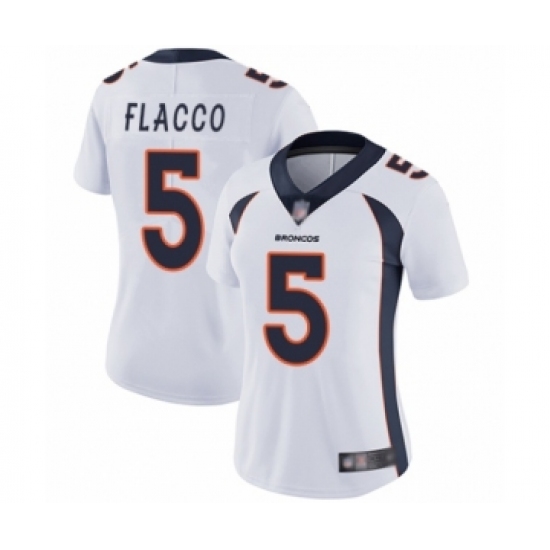 Women's Denver Broncos #5 Joe Flacco White Vapor Untouchable Limited Player Football Jersey - Ujersey