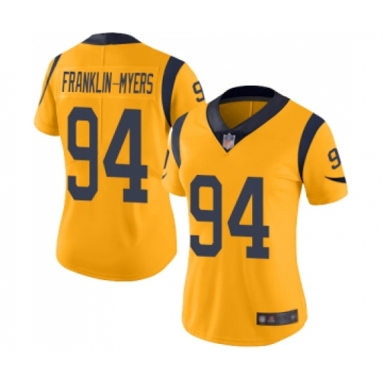 Women's Los Angeles Rams #94 John Franklin-Myers Limited Gold Rush Vapor Untouchable Football Jersey - Ujersey
