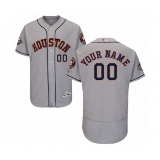 Men's Houston Astros Customized Grey Road Flex Base Authentic Collection 2019 World Series Bound Baseball Jersey - Ujersey
