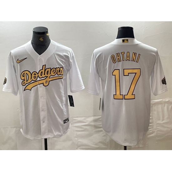Men's Los Angeles Dodgers #17 Shohei Ohtani White 2022 All Star Stitched Cool Base Nike Jersey - Ujersey