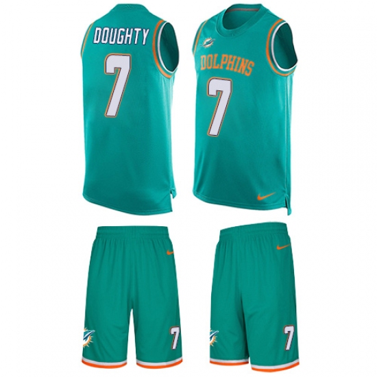 Men's Nike Miami Dolphins #7 Brandon Doughty Limited Aqua Green Tank Top Suit NFL Jersey - Ujersey