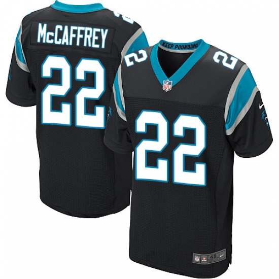 Men's Nike Carolina Panthers #22 Christian McCaffrey Elite Black Team Color NFL Jersey - Ujersey