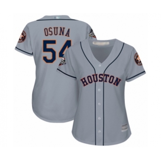 Women's Houston Astros #54 Roberto Osuna Authentic Grey Road Cool Base 2019 World Series Bound Baseball Jersey - Ujersey
