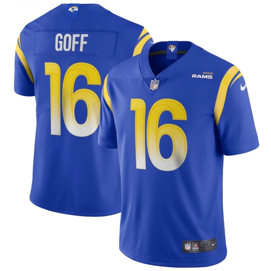 Men's Los Angeles Rams #16 Jared Goff Blue Nike Royal Vapor Limited Jersey.webp - Ujersey