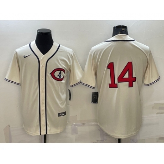 Men's Chicago Cubs #14 Ernie Banks 2022 Cream Field of Dreams Cool Base Stitched Baseball Jersey - Ujersey