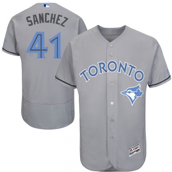 Men's Majestic Toronto Blue Jays #41 Aaron Sanchez Authentic Gray 2016 Father's Day Fashion Flex Base MLB Jersey - Ujersey