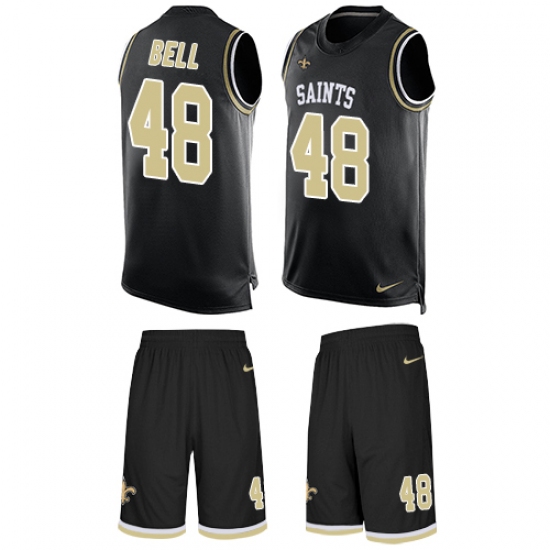 Men's Nike New Orleans Saints #48 Vonn Bell Limited Black Tank Top Suit NFL Jersey - Ujersey
