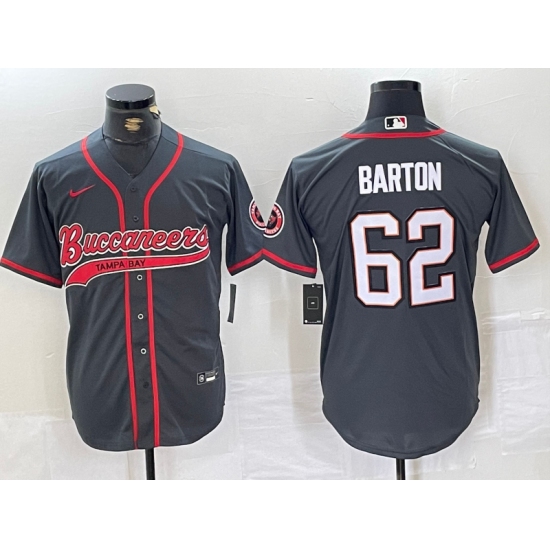 Men's Tampa Bay Buccaneers #62 Graham Barton Grey Cool Base Stitched Baseball Jersey - Ujersey