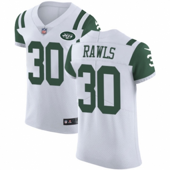 Men's Nike New York Jets #30 Thomas Rawls White Vapor Untouchable Elite Player NFL Jersey - Ujersey