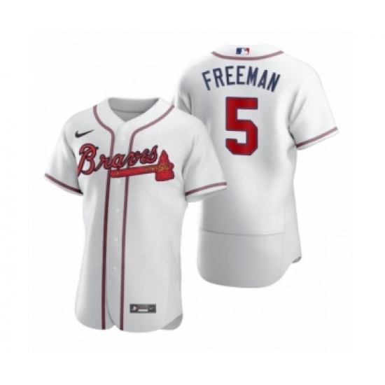 Men's Atlanta Braves #5 Freddie Freeman Nike White 2020 Authentic Jersey