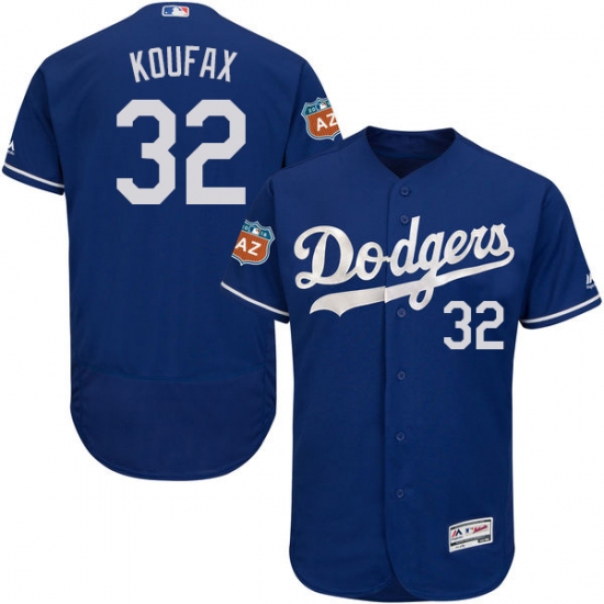 Men's Majestic Los Angeles Dodgers #32 Sandy Koufax Royal Blue Flexbase Authentic Collection MLB Jersey - Ujersey