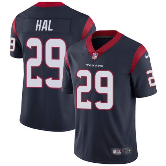 Youth Nike Houston Texans #29 Andre Hal Elite Navy Blue Team Color NFL Jersey - Ujersey