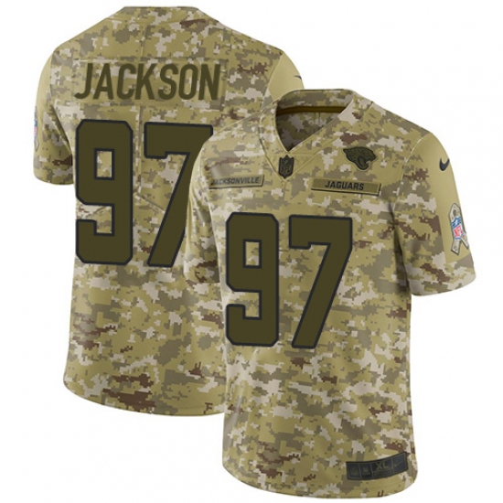 Youth Nike Jacksonville Jaguars #97 Malik Jackson Limited Camo 2018 Salute to Service NFL Jersey - Ujersey