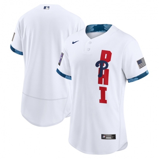 Men's Philadelphia Phillies Blank Nike White 2021 MLB All-Star Game Authentic Jersey - Ujersey