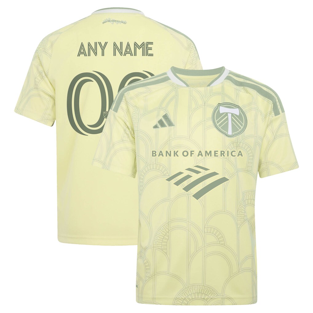 Youth Portland Timbers adidas Yellow 2026 Civic Stadium Kit Replica Custom Jersey - Ujersey