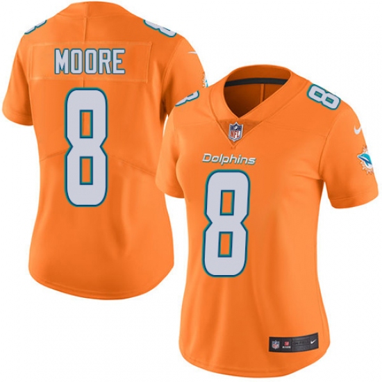 Women's Nike Miami Dolphins #8 Matt Moore Limited Orange Rush Vapor Untouchable NFL Jersey - Ujersey