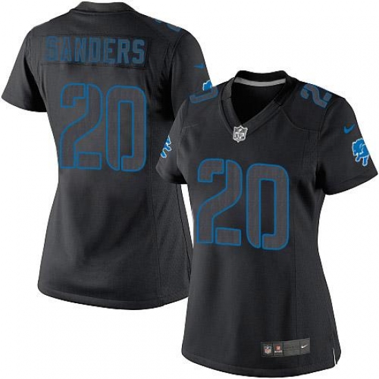 Women's Nike Detroit Lions #20 Barry Sanders Limited Black Impact NFL Jersey - Ujersey