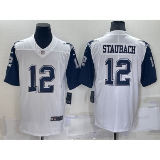 Men's Dallas Cowboys #12 Roger Staubach White 2016 Color Rush Stitched NFL Nike Limited Jersey