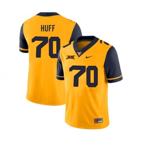 West Virginia Mountaineers 70 Sam Huff Gold College Football Jersey - Ujersey