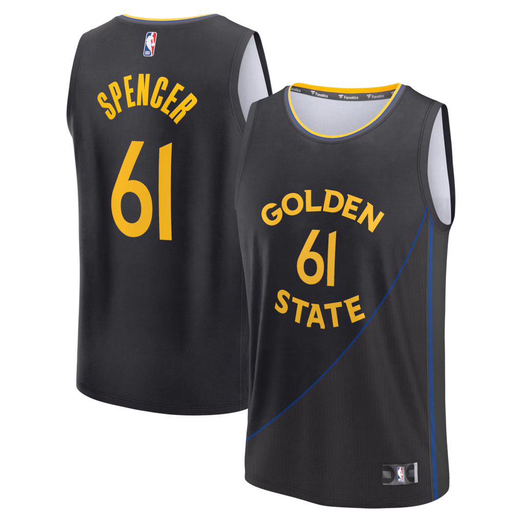 Men's Golden State Warriors Pat Spencer Fanatics Black Fast Break Replica Player Jersey - Statement Edition - ujerseystore