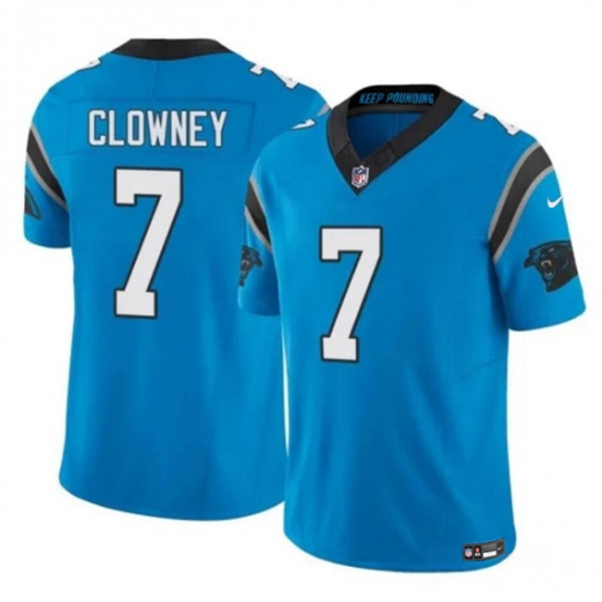 Men's Carolina Panthers #7 Jadeveon Clowney Blue 2024 F.U.S.E. Vapor Limited Football Stitched Jersey - Ujersey