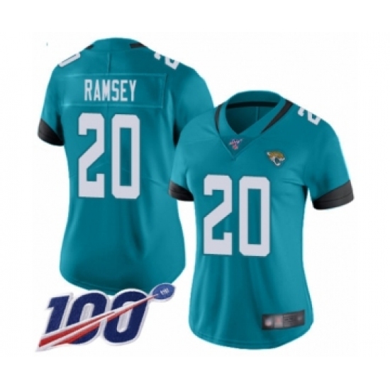 Women's Nike Jacksonville Jaguars #20 Jalen Ramsey Teal Green Alternate Vapor Untouchable Limited Player 100th Season NFL Jersey - Ujersey