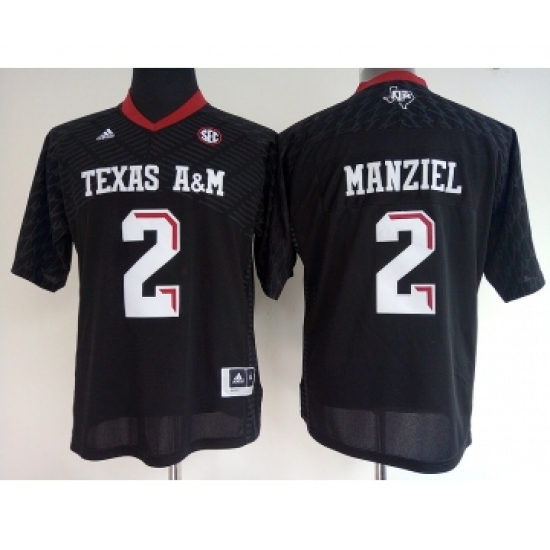 Texas A&M Aggies 2 Johnny Manziel Black College Football Jersey - Ujersey