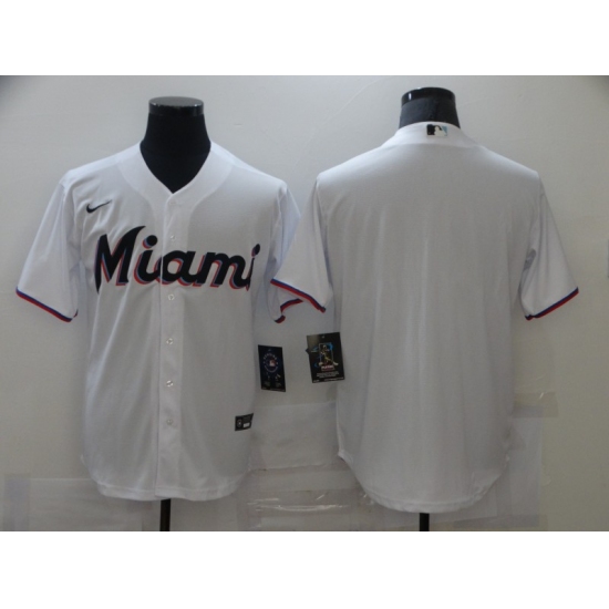Men's Nike Miami Marlins Blank White Alternate Stitched Baseball Jersey - Ujersey