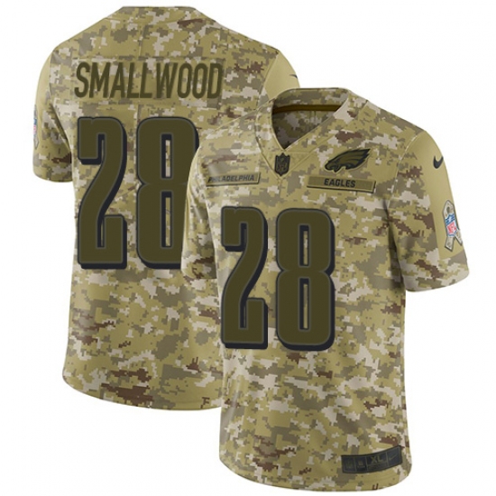 Men's Nike Philadelphia Eagles #28 Wendell Smallwood Limited Camo 2018 Salute to Service NFL Jersey - Ujersey
