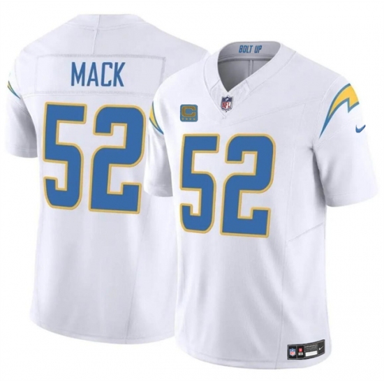 Men's Los Angeles Chargers #52 Khalil Mack White 2024 F.U.S.E. With 4-Star C Vapor Untouchable Limited Stitched Jersey - Ujersey