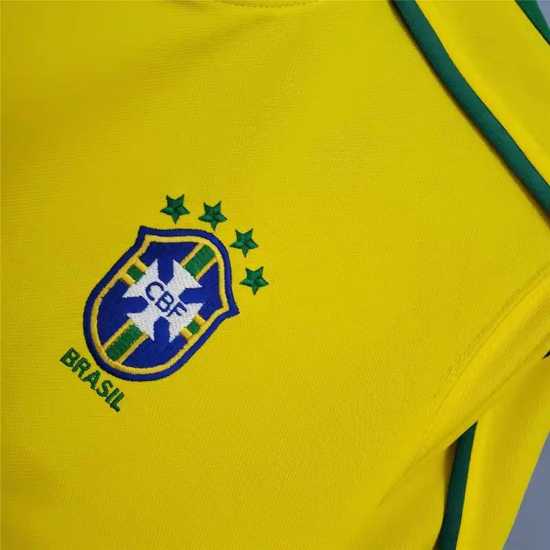 Brazil Retro Jersey Custom Home Soccer Jersey 1998 - ujerseystore