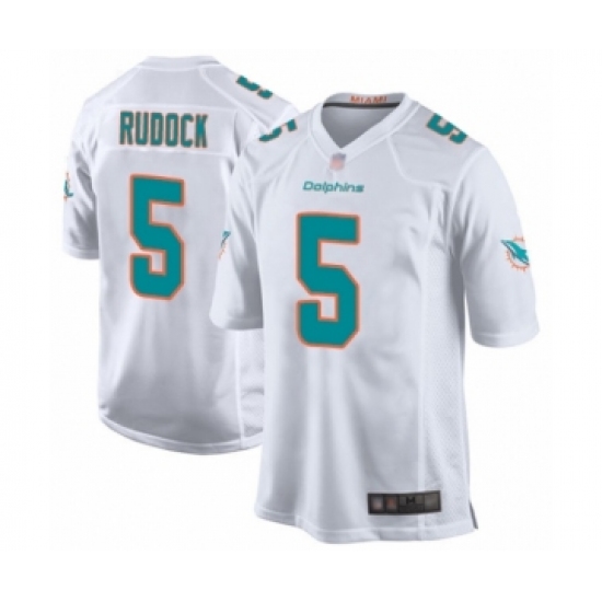 Men's Miami Dolphins #5 Jake Rudock Game White Football Jersey - Ujersey