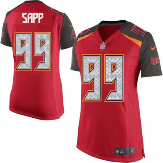 Women's Nike Tampa Bay Buccaneers #99 Warren Sapp Game Red Team Color NFL Jersey
